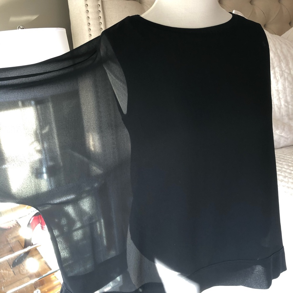 Zara Sheer Black Tunic Top size M